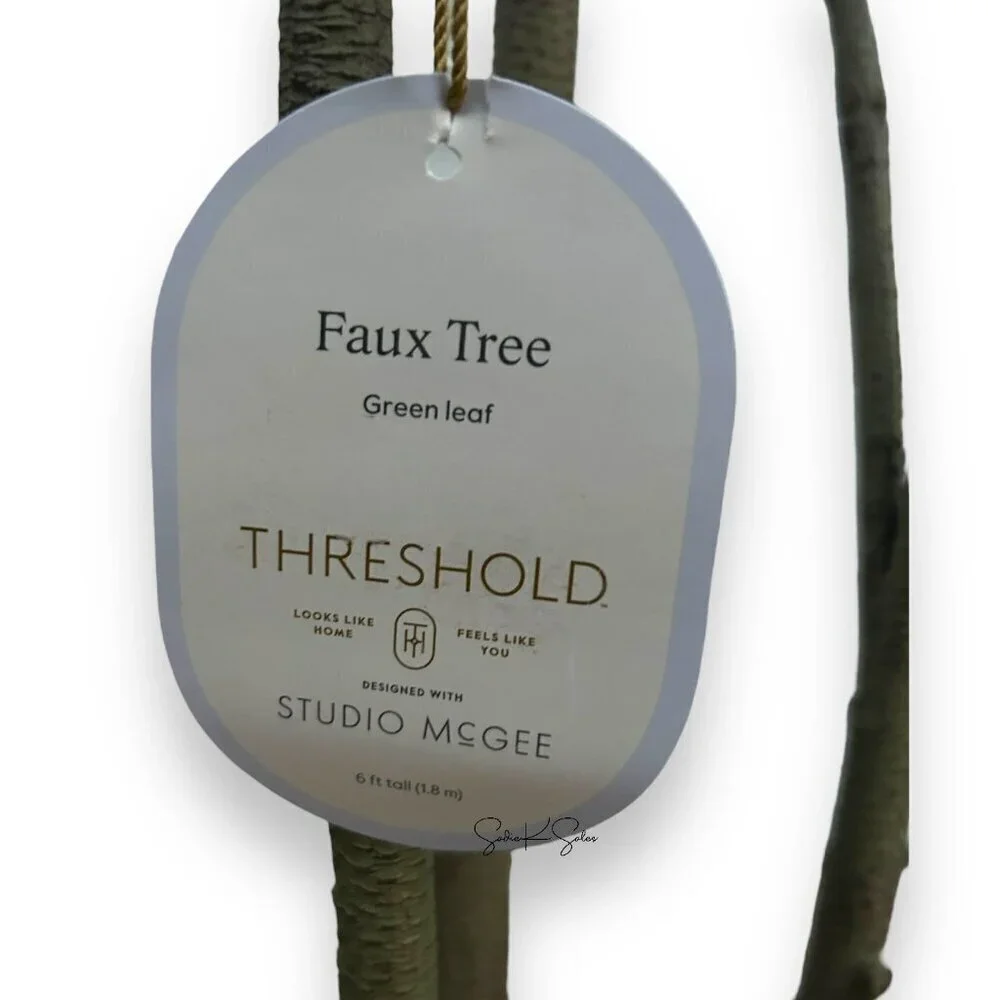 Threshold Studio McGee Artificial Pterocarpus Leaf Tree in Woven Basket - Target